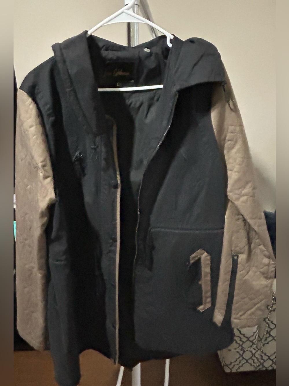 Sam Edelman Black Coat with Taupe Accents